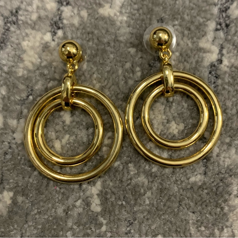 J crew gold circle earrings